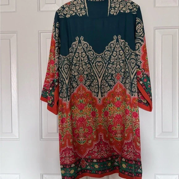 NATURAL LIFE Madras Midi Shirt Dress. Full button front. Size L - Picture 2 of 7